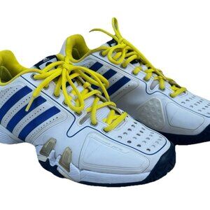 Adidas Novak Djokovic Pro Tennis AQ5673 Mens 8.5 White Blue Court Sneakers USED